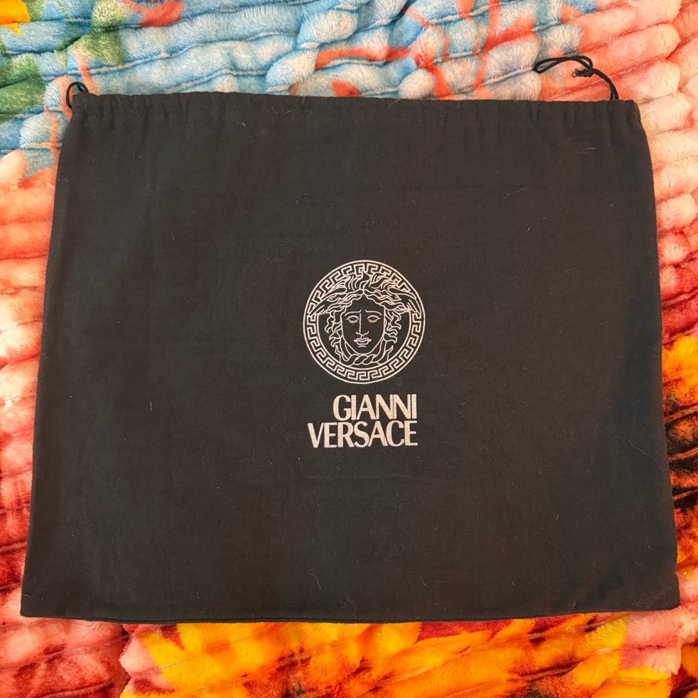Versace Black Drawstring Dust Pouch with Medusa Logo